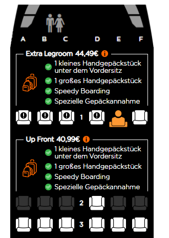 Karte mit Info für den Fluggast